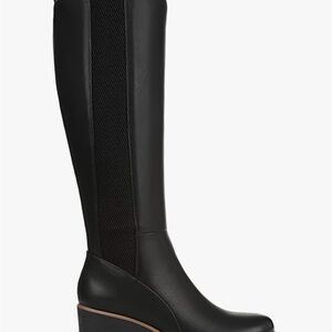 Naturalizer Black Knee-High Wedge Boot